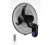 Стенен вентилатор,ЧЕРЕН, ф450, 60W, с дистанционно управление, 02-00146-2 и автоматично въртене